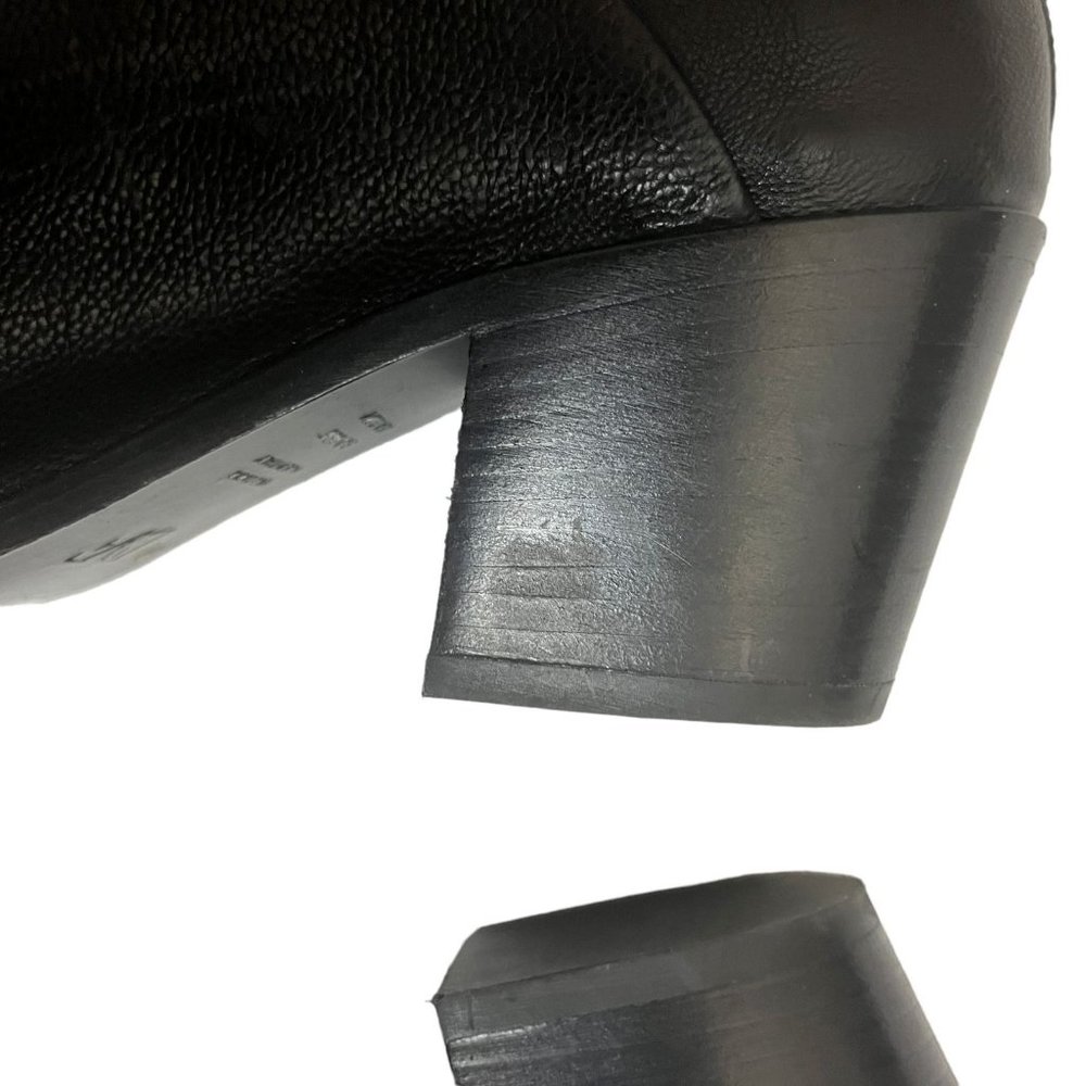 Diane Von Furstenberg Back Zip Block Heel Ankle Boots Leather Black Size US 8.5M - Picture 8 of 10
